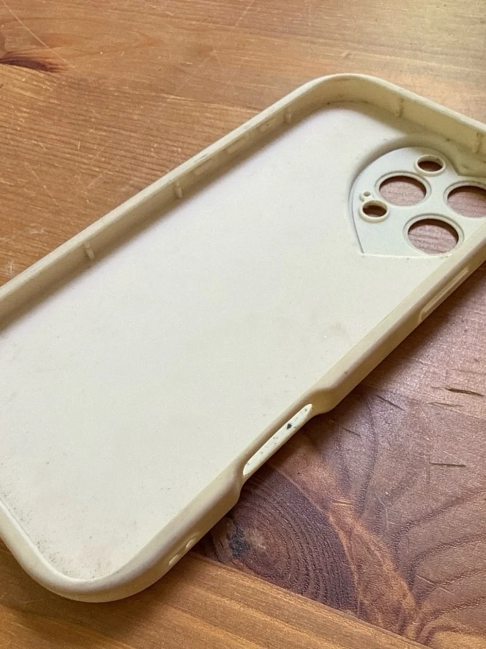 Floral Heart Camera iPhone Case - Beige Border, White Floral Back